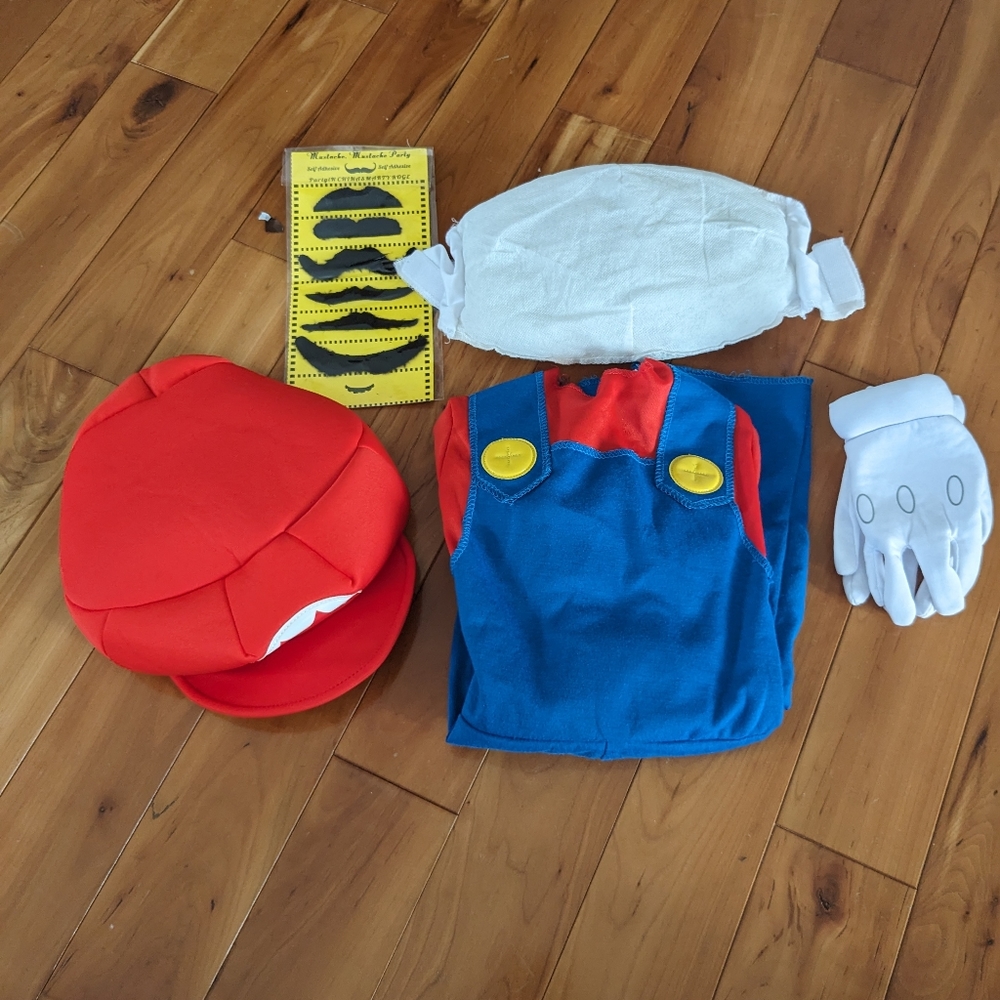 Nintendo Super Mario Costume in Red & Blue with Yellow Accents - Picture 2 of 2
